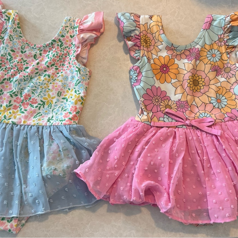 Cheeky Plum Pastel Floral Toddler Dress